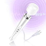 VZVJTR Wired Handheld Massager, Personal Foot Deep Tissue, Back Massager with 10 Speed Settings Strong Vibration for Women, Powerful Whole Body Massage Tool for Muscle, Back, Foot, Neck (White)