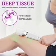 VZVJTR Wired Handheld Massager, Personal Foot Deep Tissue, Back Massager with 10 Speed Settings Strong Vibration for Women, Powerful Whole Body Massage Tool for Muscle, Back, Foot, Neck (White)