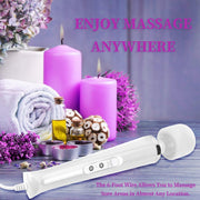 VZVJTR Wired Handheld Massager, Personal Foot Deep Tissue, Back Massager with 10 Speed Settings Strong Vibration for Women, Powerful Whole Body Massage Tool for Muscle, Back, Foot, Neck (White)