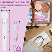 VZVJTR Wired Handheld Massager, Personal Foot Deep Tissue, Back Massager with 10 Speed Settings Strong Vibration for Women, Powerful Whole Body Massage Tool for Muscle, Back, Foot, Neck (White)